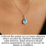 Claritate si Expresivitate - Colier Argint 925 cu Topaz Albastru fatetat Lacrima