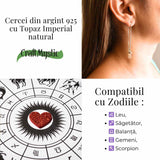 Cercei lungi din argint 925 cu topaz imperial natural - Eleganta si energie pozitiva