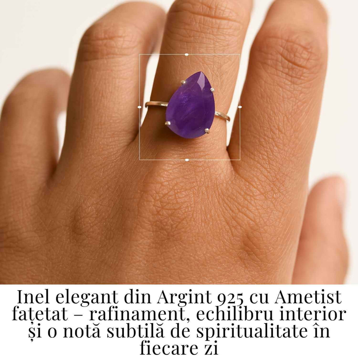Inel Ajustabil Argint 925 cu Ametist Fatetat - Echilibru si Claritate Mentala