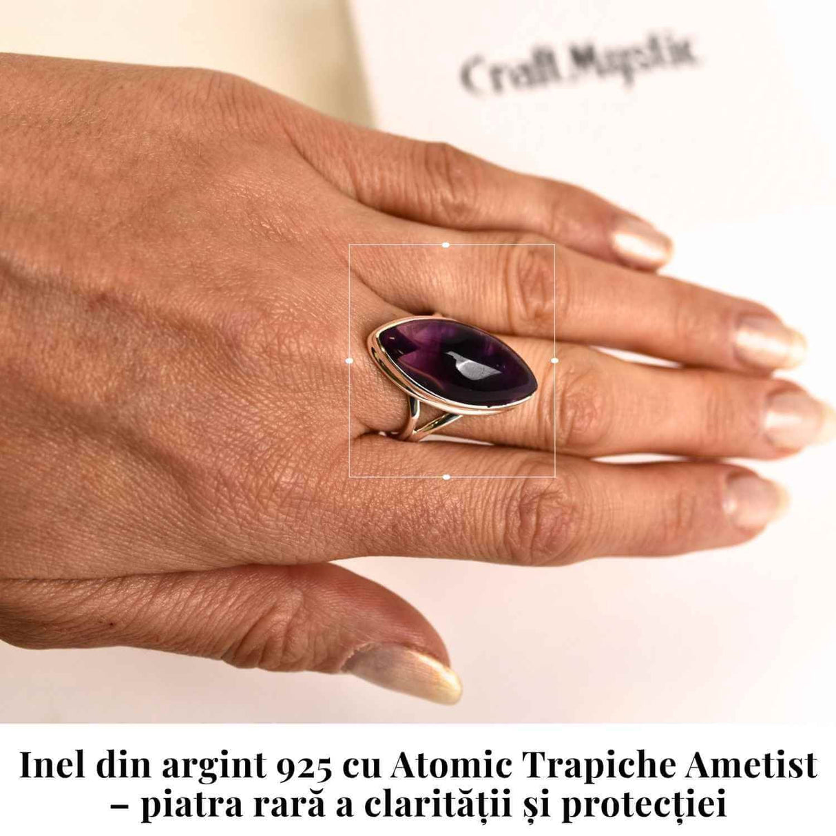 Inel argint 925 cu Atomic Trapiche Ametist delica