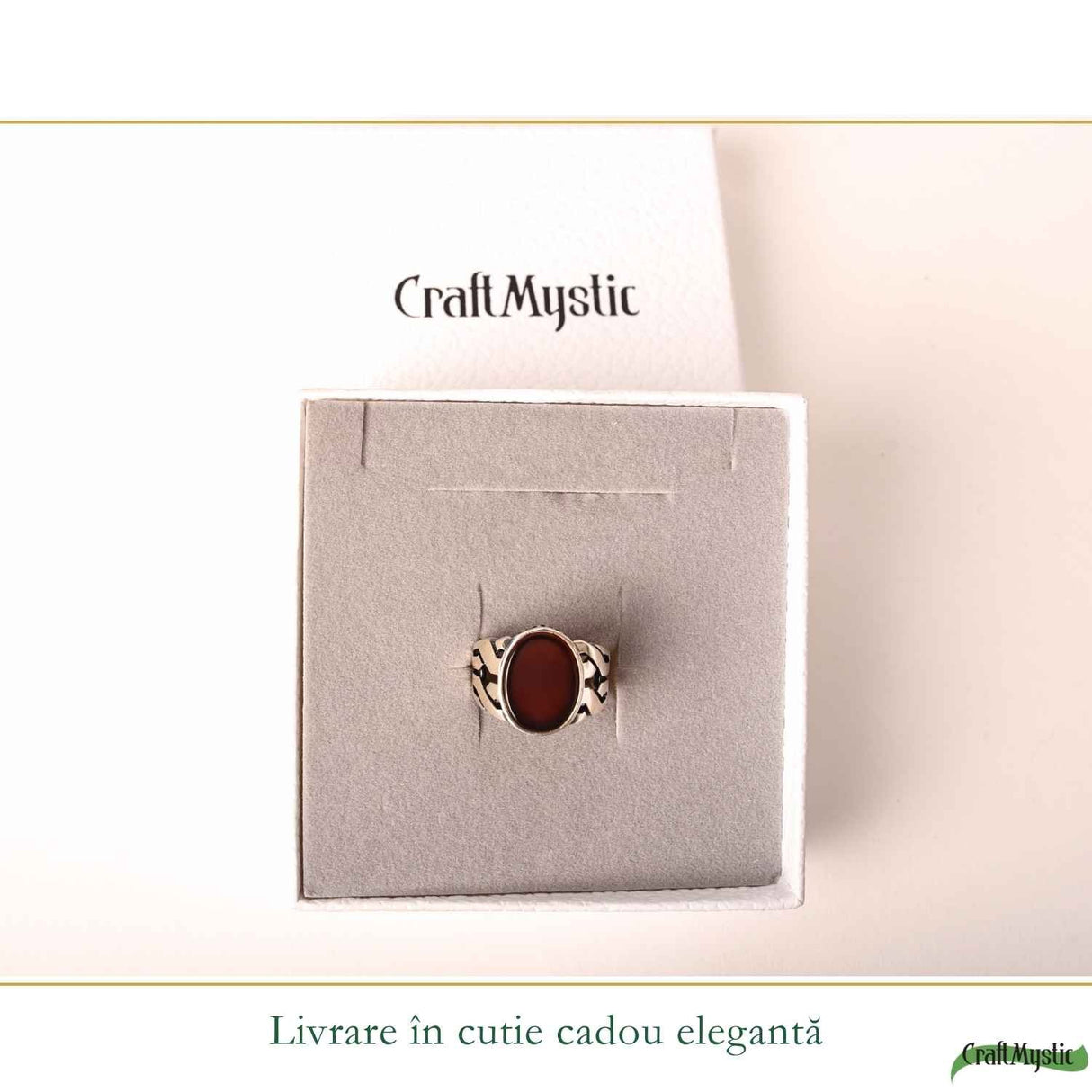 Inel Barbatesc Argint 925 cu Carneol Oval – Energie si Incredere Masculina
