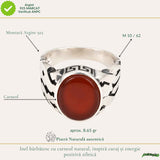 Inel Barbatesc Argint 925 cu Carneol Oval – Energie si Incredere Masculina