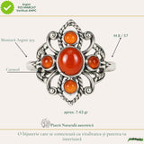 Inel argint 925 cu Carneol model vintage – energie si incredere feminina