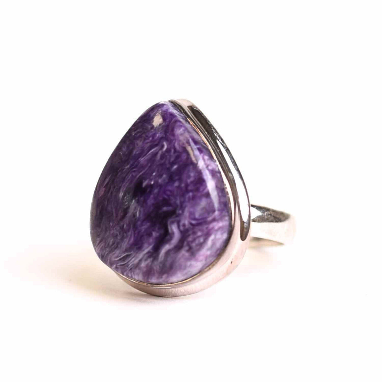 Inel argint 925 cu piatra naturala Charoite lacrima - Transformare si Putere Interioara