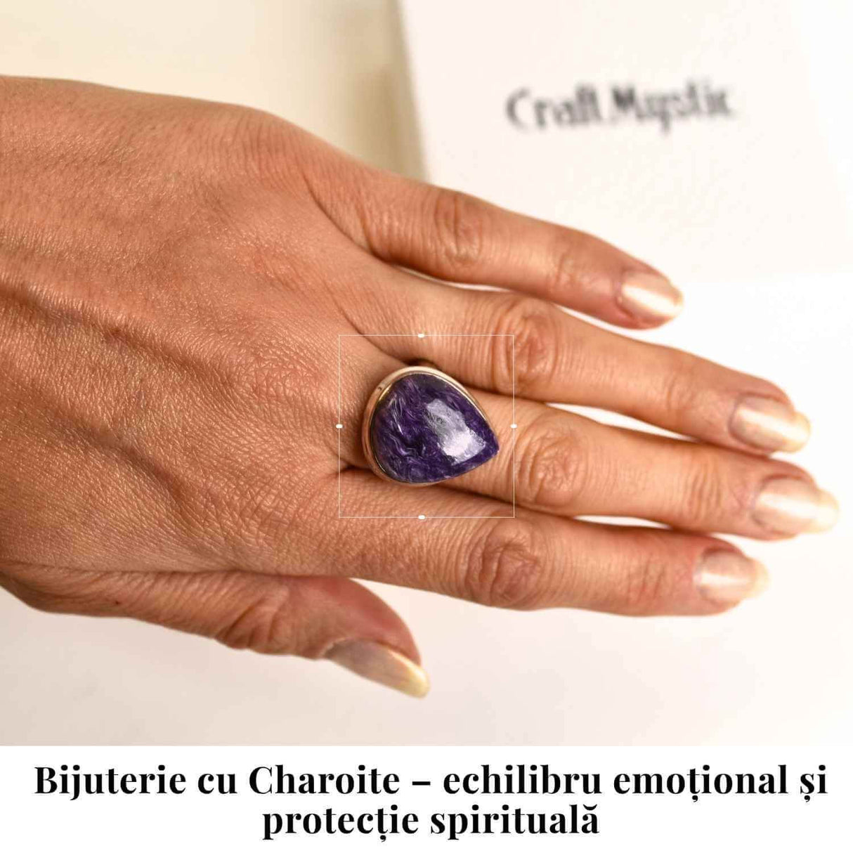 Inel argint 925 cu piatra naturala Charoite lacrima - Transformare si Putere Interioara