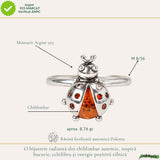 Inel Argint 925 cu Chihlimbar Coniac Natural – Eleganta Calda si Feminitate