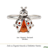Inel Argint 925 cu Chihlimbar Coniac Natural – Eleganta Calda si Feminitate