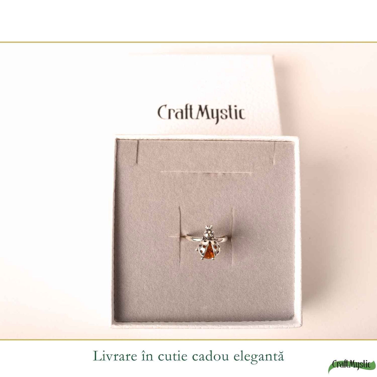 Inel Argint 925 cu Chihlimbar Coniac Natural – Eleganta Calda si Feminitate