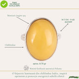 Inel Argint 925 cu Chihlimbar Galben Oval – Eleganta Solara si Feminitate