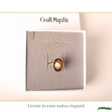 Inel Argint 925 cu Chihlimbar Verde Oval si Trandafir sculptat– Eleganta si Energie Naturala