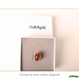 Inel Argint 925 cu Chihlimbar Coniac Oval – Eleganta Calda si Energie Naturala