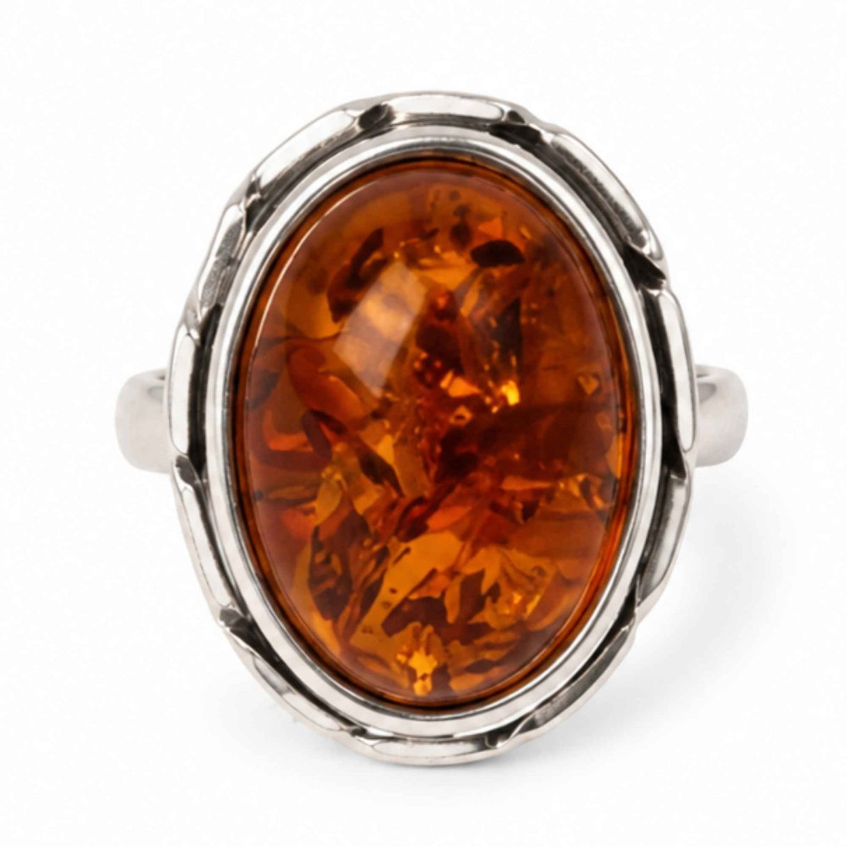 Inel Argint 925 cu Chihlimbar Coniac Oval – Eleganta Calda si Energie Naturala