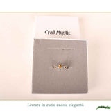 Inel argint 925 cu Citrin floare de lotus – prosperitate si energie pozitiva