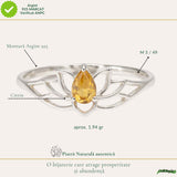 Inel argint 925 cu Citrin floare de lotus – prosperitate si energie pozitiva