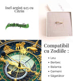 Inel Argint 925 cu Citrin Marime 56 - Energie Solara si Abundenta Zilnica