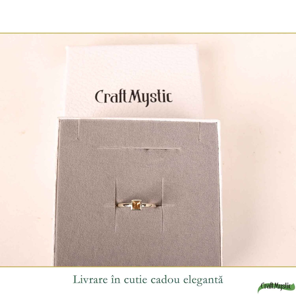Inel argint 925 cu Citrin triplu – energie pozitiva si prosperitate