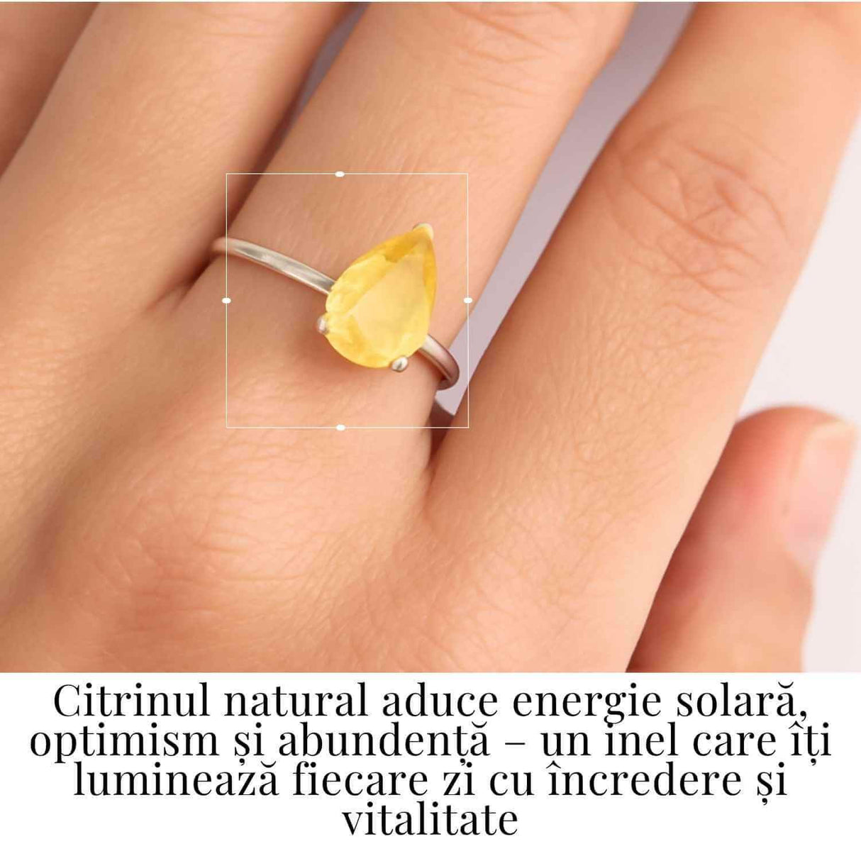 Inel ajustabil Argint 925 cu Citrin Fatetat - Abundenta si Energie Pozitiva in Fiecare Zi