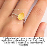 Inel ajustabil Argint 925 cu Citrin Fatetat - Abundenta si Energie Pozitiva in Fiecare Zi