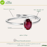 Inel Argint 925 cu Granat Oval – Energie, Incredere si Eleganta