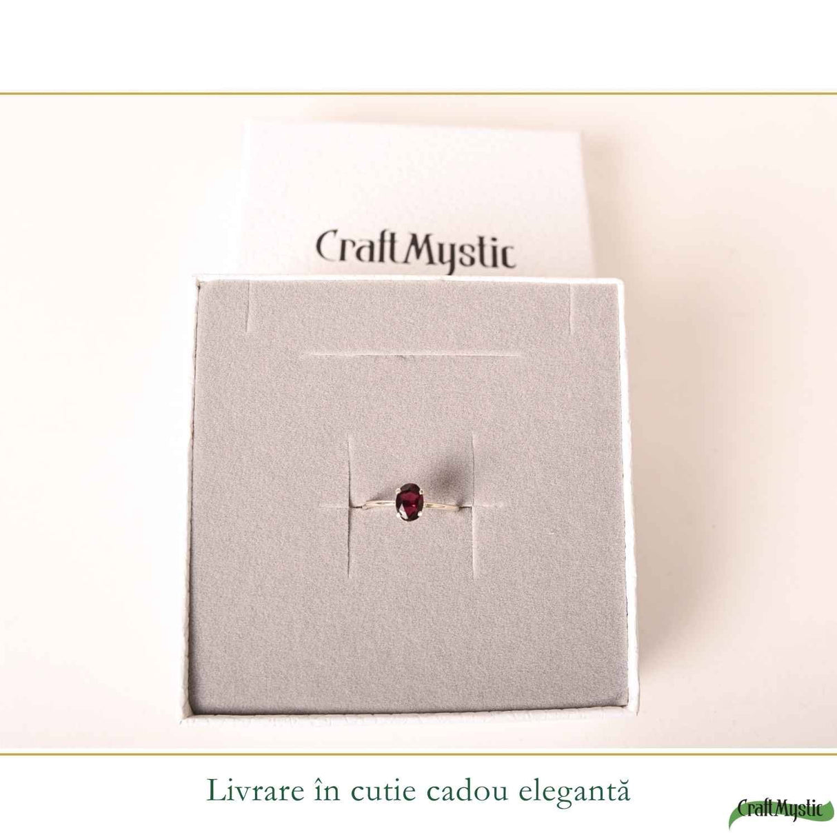 Inel Argint 925 cu Granat Oval – Energie, Incredere si Eleganta