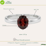 Inel Argint 925 cu Granat fatetat Oval – Incredere, Energie si Eleganta