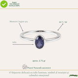 Inel Argint 925 cu Iolit Fatetat Oval – Claritate si Intuitie Feminina
