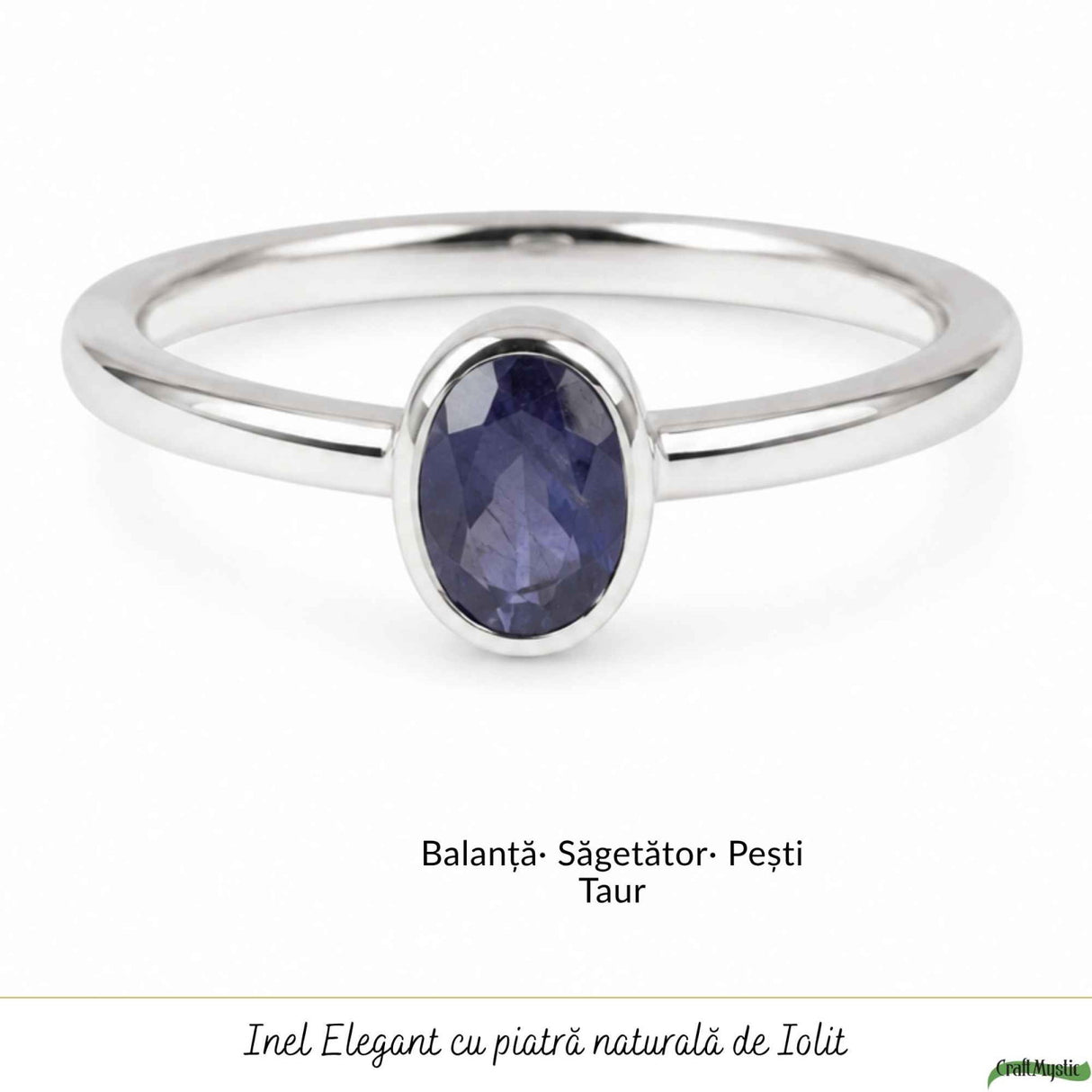Inel Argint 925 cu Iolit Fatetat Oval – Claritate si Intuitie Feminina