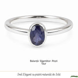 Inel Argint 925 cu Iolit Fatetat Oval – Claritate si Intuitie Feminina