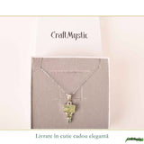 Colier Argint 925 cu Triplu Kianit Verde – Echilibru si Claritate Interioara