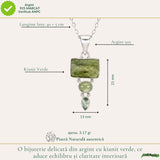 Colier Argint 925 cu Triplu Kianit Verde – Echilibru si Claritate Interioara