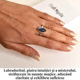 Inel Argint 925 cu Labradorit fatetat forma delica- Intuitie si Protectie