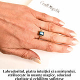 Inel Argint 925 placat cu aur 18K cu Labradorit - Claritate si Protectie Energetica
