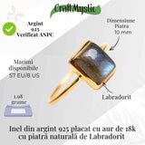 Inel Argint 925 placat cu aur 18K cu Labradorit - Claritate si Protectie Energetica