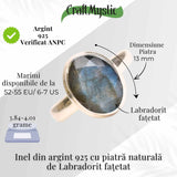 Inel argint 925 cu Labradorit fatetat oval - Lumina intuitiei interioare