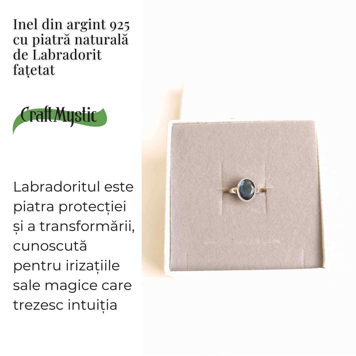 Inel argint 925 cu Labradorit fatetat oval - Lumina intuitiei interioare