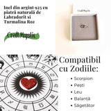 Inel argint 925 cu Ametist si Peridot - Echilibru si Vitalitate