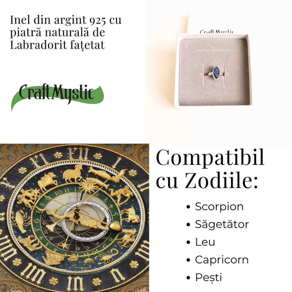 Inel Argint 925 cu Labradorit fatetat froma Lacrima - Vindecare si Intuitie