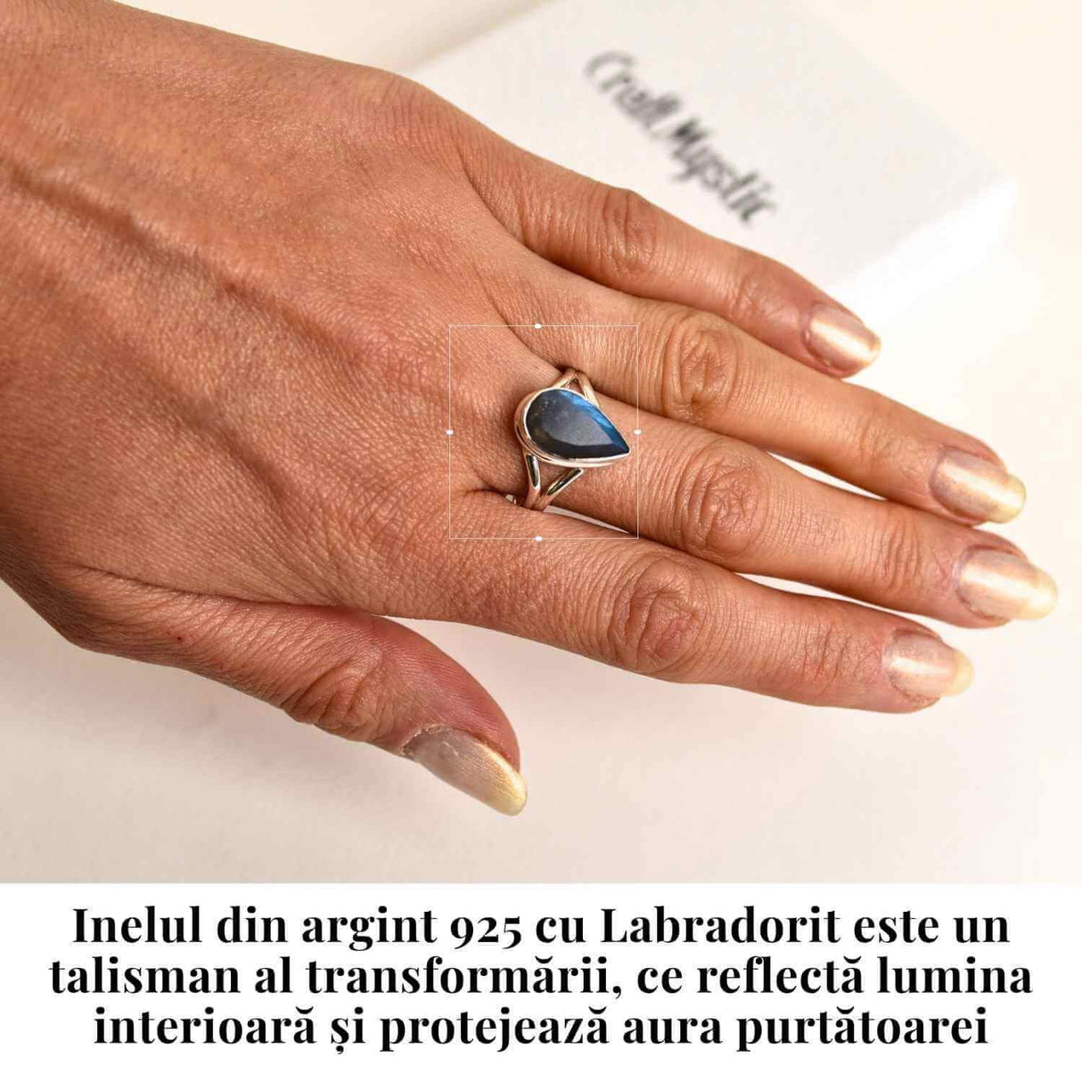 Inel Argint 925 cu Labradorit fatetat froma Lacrima - Vindecare si Intuitie
