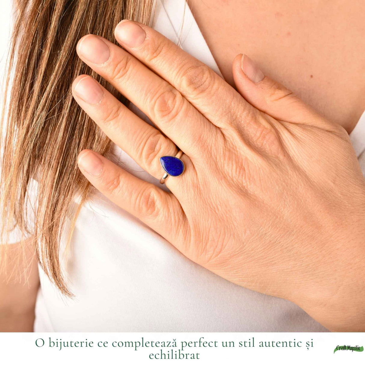 Inel argint 925 cu Lapis Lazuli lacrima – claritate si echilibru interior