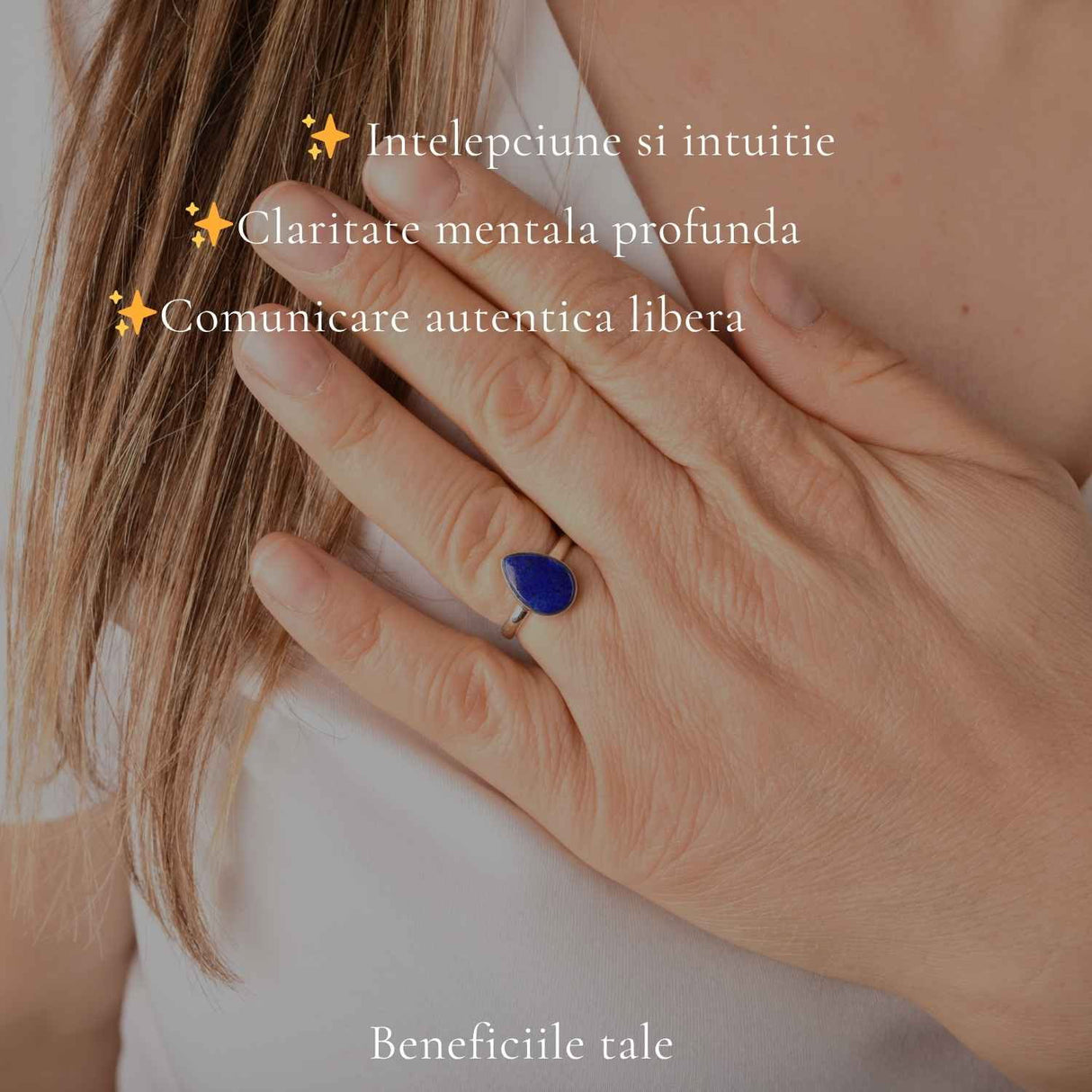 Inel argint 925 cu Lapis Lazuli lacrima – claritate si echilibru interior