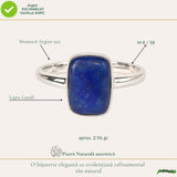 Inel argint 925 cu Lapis Lazuli dreptunghi – claritate si eleganta