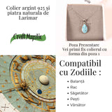 Colier Argint 925 cu Larimar in Forma de Lacrima - Liniste si Claritate Interioara