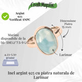 Inel Argint 925 cu Larimar Oval - Echilibru si Liniste Interioara