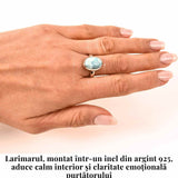 Inel Argint 925 cu Larimar Oval - Echilibru si Liniste Interioara