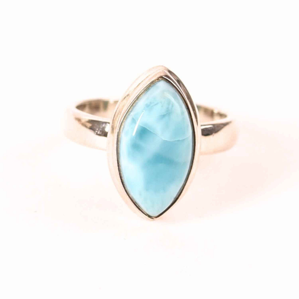 Inel Argint 925 cu Larimar forma delica Marime 49 (EU) / 5 (US) - Claritate si Protectie Interioara