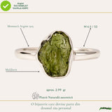 Inel Argint 925 cu Moldavit Natural Brut, M6.5/53 – Activare Chakre si Vindecare Energetica