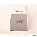 Inel argint 925 cu Moldavit si Acvamarin neuniform, M8/56.5 – transformare si claritate