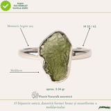 Inel Argint 925 cu Moldavit Natural, M10/61 – Claritate, Intuitie si Conexiune Universala
