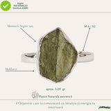 Inel Argint 925 cu Moldavit Autentic, M6/52 – Energie Puternica si Crestere Spirituala