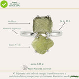 Inel argint 925 cu Moldavit si Kianit verde, M6/51.5 – echilibru si transformare